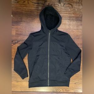 Banana Republic Men's Black jacket with Sherpa Hood Size Large